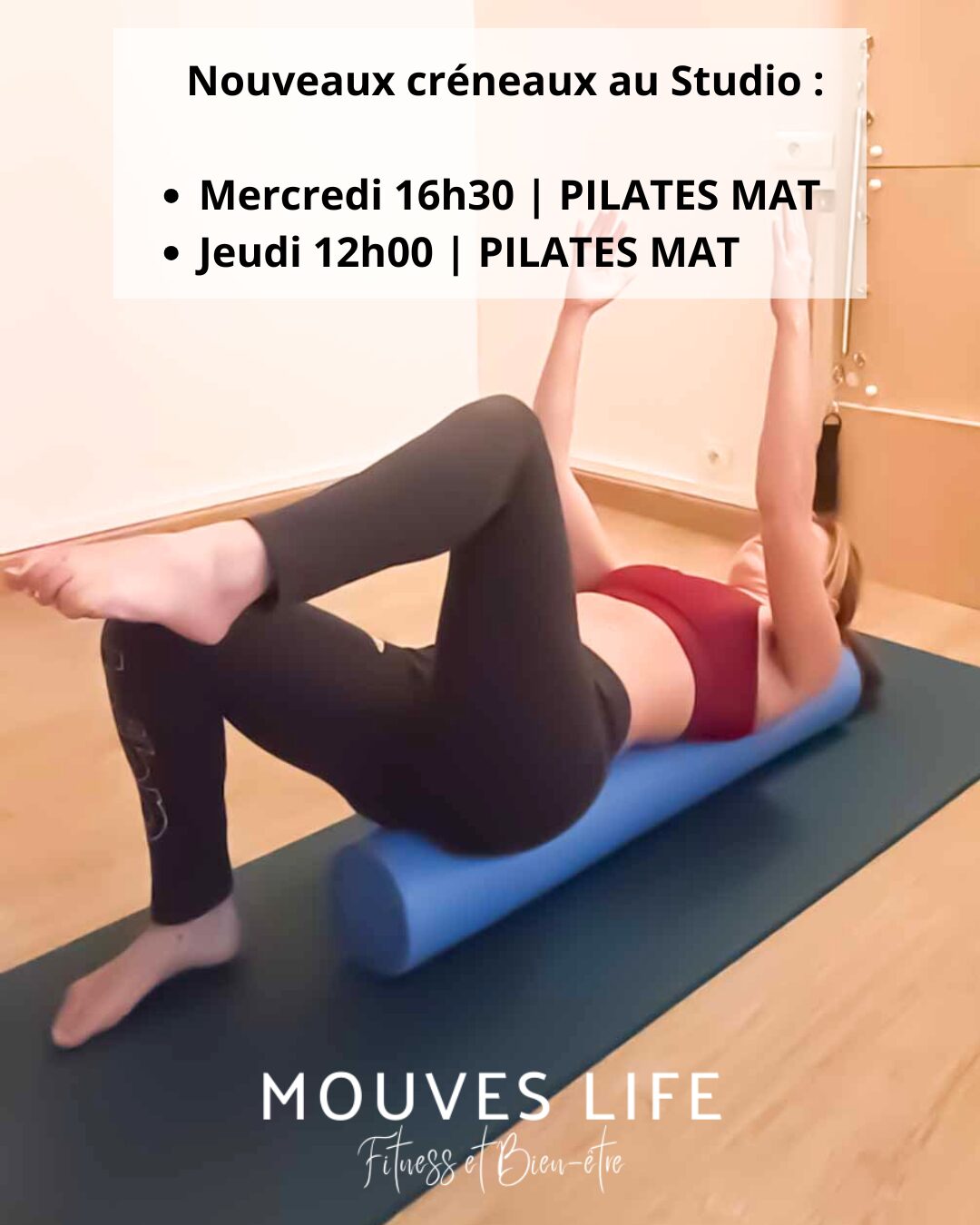 Nouveaux cours Pilates Toulon mercredi à 16h30 jeudi 12h au Studio Mouves Life à Toulon,